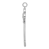 Sterling Silver Rhodium-plated and CZ Key Pendant - QP-2F6BC143-1911