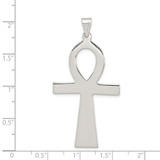 Sterling Silver Rhodium-plated Ankh Cross Pendant