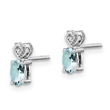 Sterling Silver Rhodium-plated Aquamarine & Diam. Earrings - QB-9DE449FF-7165