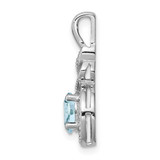 Sterling Silver Rhodium-plated Aquamarine & Diam. Pendant - QB-28C4F4E8-8982