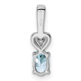 Sterling Silver Rhodium-plated Aquamarine & Diam. Pendant - QB-300670FE-1672