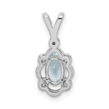 Sterling Silver Rhodium-plated Aquamarine & Diam. Pendant - QB-A06C8BDA-8197