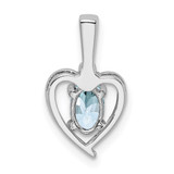 Sterling Silver Rhodium-plated Aquamarine & Diam. Pendant - QB-DFD020C0-3910