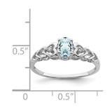 Sterling Silver Rhodium-plated Aquamarine & Diam. Ring - QB-2749BA5F-8177