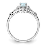 Sterling Silver Rhodium-plated Aquamarine & Diam. Ring - QB-EE88B01E-4826