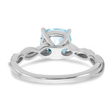 Sterling Silver Rhodium-plated Aquamarine and Diamond Ring - RM-3845FEE8-8750