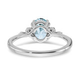 Sterling Silver Rhodium-plated Aquamarine and Diamond Ring - RM-C30AA7C2-7696