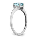 Sterling Silver Rhodium-plated Aquamarine and Diamond Ring - RM-E8E2A6CE-9255