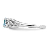 Sterling Silver Rhodium-plated Aquamarine Ring - QB-3687BBA3-3564