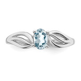 Sterling Silver Rhodium-plated Aquamarine Ring - QB-3687BBA3-3564