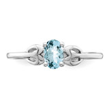 Sterling Silver Rhodium-plated Aquamarine Ring - QB-915DC1F3-7447