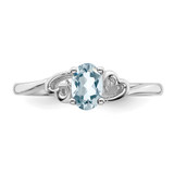 Sterling Silver Rhodium-plated Aquamarine Ring - QB-CDA0E0AB-4442