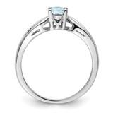 Sterling Silver Rhodium-plated Aquamarine Ring - QB-DD79340E-8042