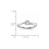 Sterling Silver Rhodium-plated Aquamarine/Diamond Birthstone Ring - QB-D6C35180-2835