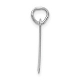 Sterling Silver Rhodium-plated Artisan Block Letter W Initial Charm