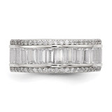 Sterling Silver Rhodium-plated Baguette & Round CZ Eternity Ring - QR-02641D03-2061