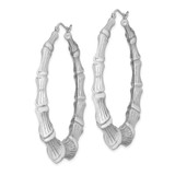 Sterling Silver Rhodium-plated Bamboo Round Hoop Earrings - QE-E8C7CEF3-7022