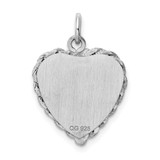 Sterling Silver Rhodium-plated Baptism Disc Charm - QC-954BABAF-6383