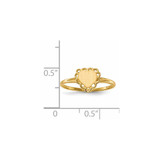 14k 6.5x6.0mm Open Back Heart Signet Ring