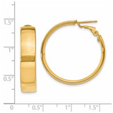 14k 6.75mm Large Omega Back Hoop Earrings