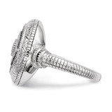 Sterling Silver Rhodium-plated Black and White CZ Evil Eye Ring - QR-81827CC5-7467