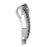 Sterling Silver Rhodium-plated Black and White CZ Penguin Chain Slide - QP-69EC0CC3-4732