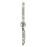 Sterling Silver Rhodium-plated Black Epoxy Bass Fish Keychain