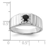 Sterling Silver Rhodium-plated Black Onyx Men's Ring - QR-1B789E73-9767