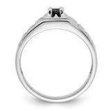 Sterling Silver Rhodium-plated Black Onyx Men's Ring - QR-23151336-6241