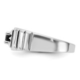 Sterling Silver Rhodium-plated Black Onyx Men's Ring - QR-C3740306-4491