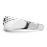 Sterling Silver Rhodium-plated Black Onyx Signet Men's Ring - QR-3EDC0B28-9142