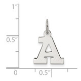 Sterling Silver Rhodium-plated Block Letter A Initial Charm - QC-22D7AEAF-6539