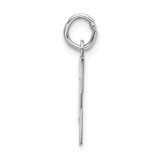 Sterling Silver Rhodium-plated Block Letter E Initial Charm - QC-AF9A5175-6146