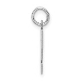 Sterling Silver Rhodium-plated Block Letter F Initial Charm - QC-73529B24-9678