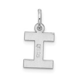 Sterling Silver Rhodium-plated Block Letter I Initial Charm - QC-5F6F86EF-7458