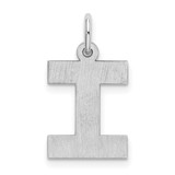 Sterling Silver Rhodium-plated Block Letter I Initial Charm - QC-82F3414E-8293