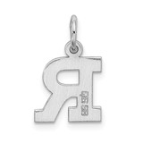 Sterling Silver Rhodium-plated Block Letter R Initial Charm - QC-E6F766B8-4539