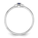 Sterling Silver Rhodium-plated Blue and Clear CZ Evil Eye Ring - QR-AD6E86A5-6883