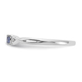 Sterling Silver Rhodium-plated Blue Color & White CZ Ring - QR-64E58EFF-4799
