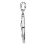 Sterling Silver Rhodium-plated Blue Created Opal Dolphins Pendant - QP-FA6AC737-1417