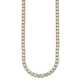 14k 62 1/4 carat Lab Grown Diamond VS+ F+ Complete Round 20 inch Straight Tennis Necklace