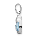 Sterling Silver Rhodium-plated Blue CZ Pendant