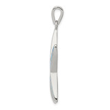 Sterling Silver Rhodium-plated Blue Inlay Created Opal Starfish Pendant