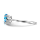 Sterling Silver Rhodium-plated Blue Topaz and Diamond Ring - RM-07D521D5-1949