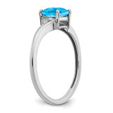 Sterling Silver Rhodium-plated Blue Topaz and Diamond Ring - RM-162B4863-5225