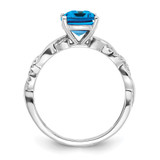 Sterling Silver Rhodium-plated Blue Topaz and Diamond Ring - RM-2BDD5BA0-3799