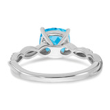 Sterling Silver Rhodium-plated Blue Topaz and Diamond Ring - RM-62E6488A-8262