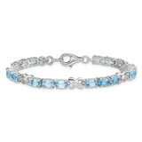 Sterling Silver Rhodium-plated Blue Topaz Bracelet - QX-2D1B1A43-5124