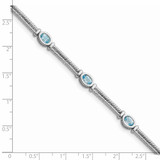 Sterling Silver Rhodium-plated Blue Topaz Bracelet - QX-9178C994-8782