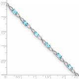 Sterling Silver Rhodium-plated Blue Topaz Bracelet - QX-DFC4B037-7887